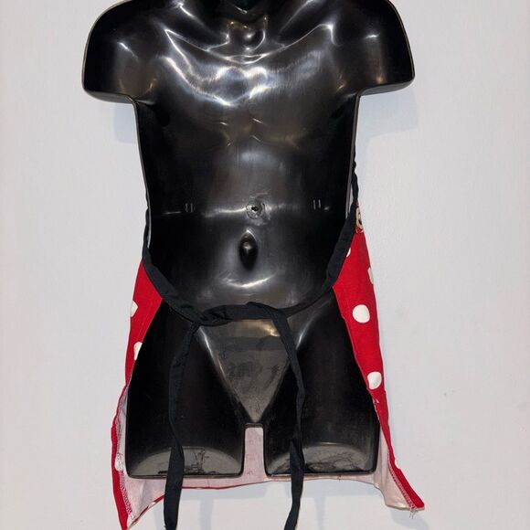 Kids Disney Minnie Mouse Black and Red Polka Dot Apron - Picture 2 of 2